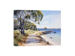 Isolated Beach Walk Art Canvas Art Print