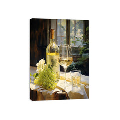 White Wine Art Canvas Art Print