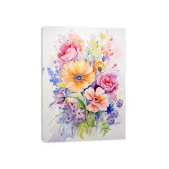 Watercolor Flowers  Painitng Canvas Art Print