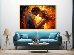 In Love Couple Art  Canvas  Painting Print