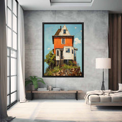 vinatge House Art Canvas Painitng Print Poster