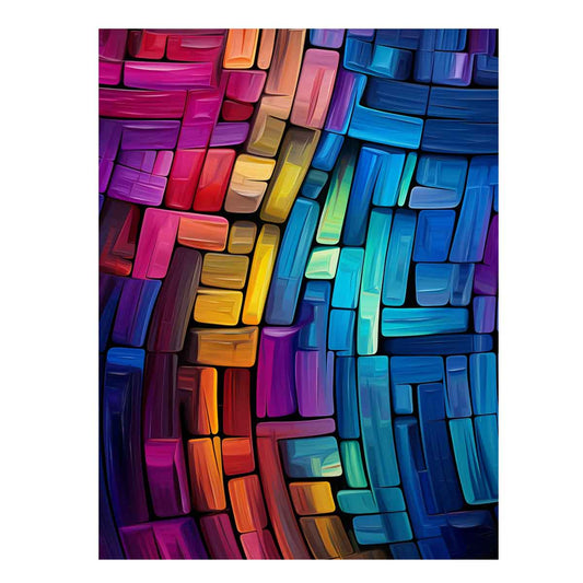 Office Abstract  Blue Artwork Canvas Art Print