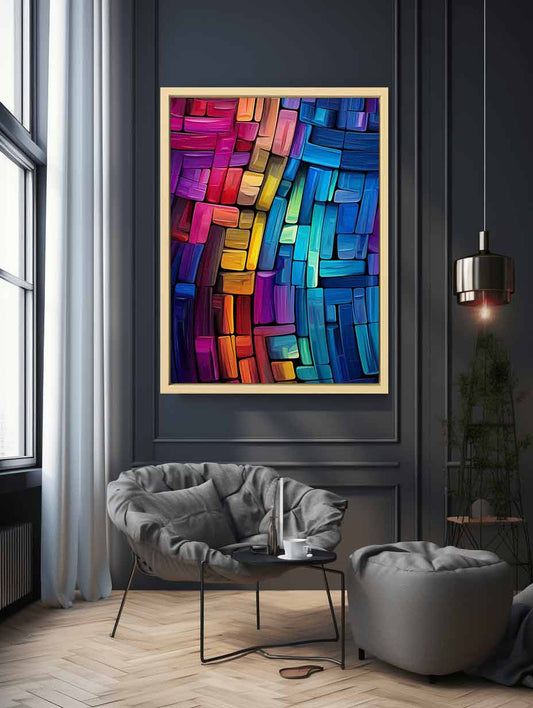 Office Abstract  Blue Artwork Canvas Art Print