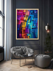 Office Abstract  Blue Artwork Canvas Art Print