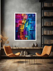 Office Abstract  Blue Artwork Canvas Art Print