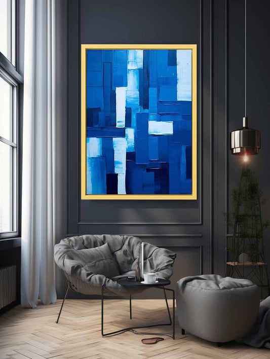 Modern Art Blue  Canvas Painting  Print