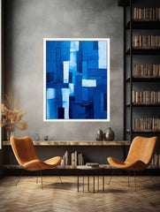 Modern Art Blue  Canvas Painting  Print