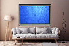 Blue Squares Painting on Canvas