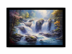 Waterfall  Painting Canvas Art Print