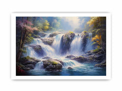 Waterfall  Painting Canvas Art Print