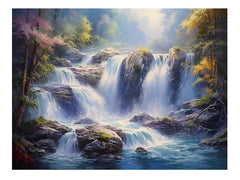 Waterfall  Painting Canvas Art Print