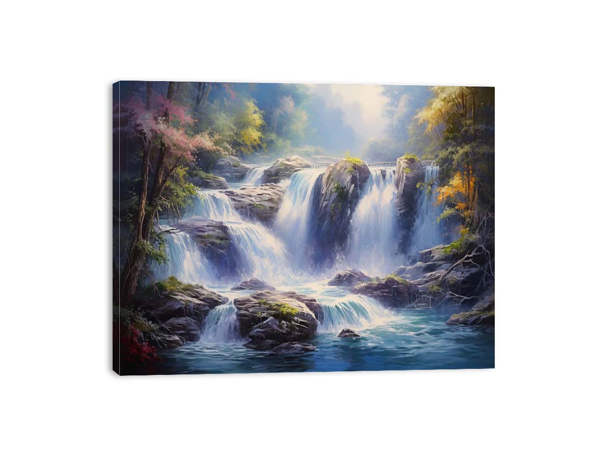 Waterfall  Painting Canvas Art Print