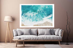 Teal Ocean Artwork Canvas Art Print