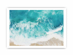 Teal Ocean Artwork Canvas Art Print