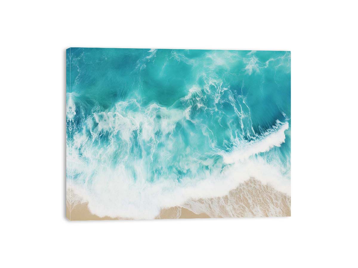 Teal Ocean Artwork Canvas Art Print