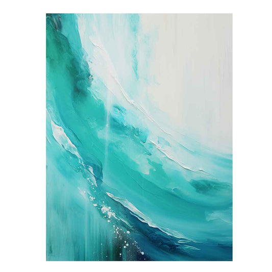 Teal  beach  waves Painting & Canvas Art Print