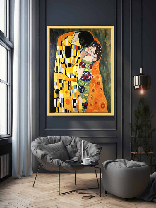 Modern The kiss Inspired Famous  Canvas Art Print