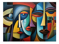Cubism Owmen at breakfast table artwork