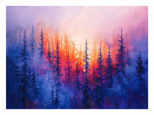 Pine Tree Canvas Painitng Art Print