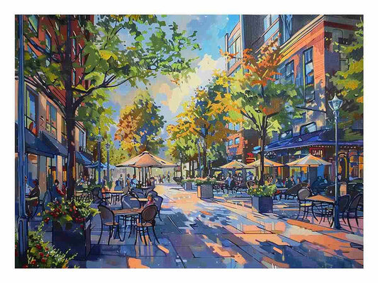 Street  Cafe Fine Art   Canvas Painting