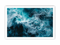 Teal Waves Canvas Painitng Print