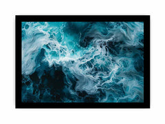 Teal Waves Canvas Painitng Print