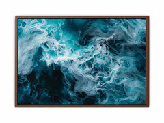 Teal Waves Canvas Painitng Print