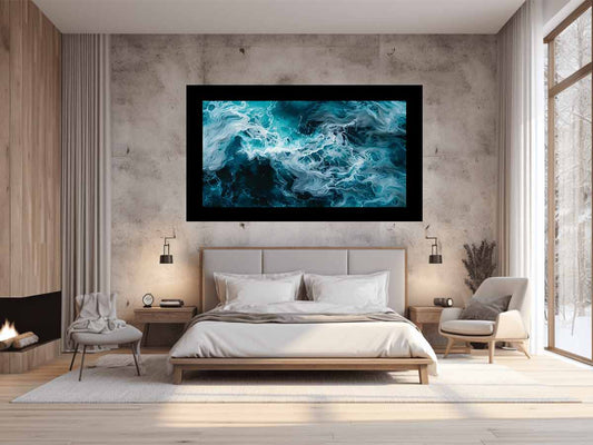 Teal Waves Canvas Painitng Print