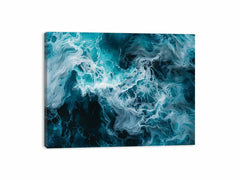 Teal Waves Canvas Painitng Print