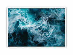 Teal Waves Canvas Painitng Print