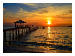 Sunset Pier Canvas Art Print
