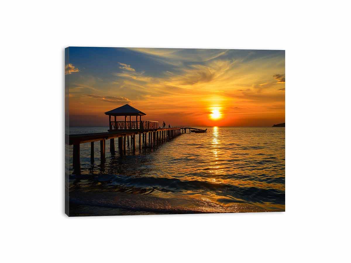 Sunset Pier Canvas Art Print