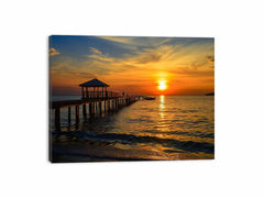 Sunset Pier Canvas Art Print