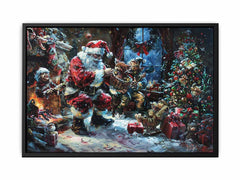 Playful Santa Christmas painitng Canvas Art Print