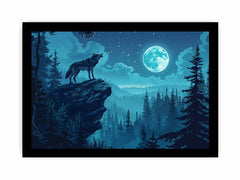 Wolf in Monlight Canvas Art Print
