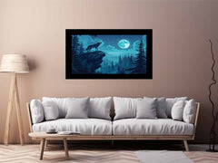 Wolf in Monlight Canvas Art Print