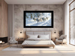 Wolfs in snow  Canvas Art Print