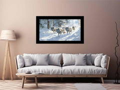 Wolfs in snow  Canvas Art Print