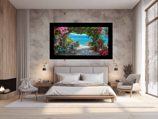 Ourdoor  Beach House Canvas Art Print
