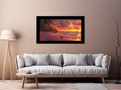 Sunrise Sunset Beach Scene  Canvas painting