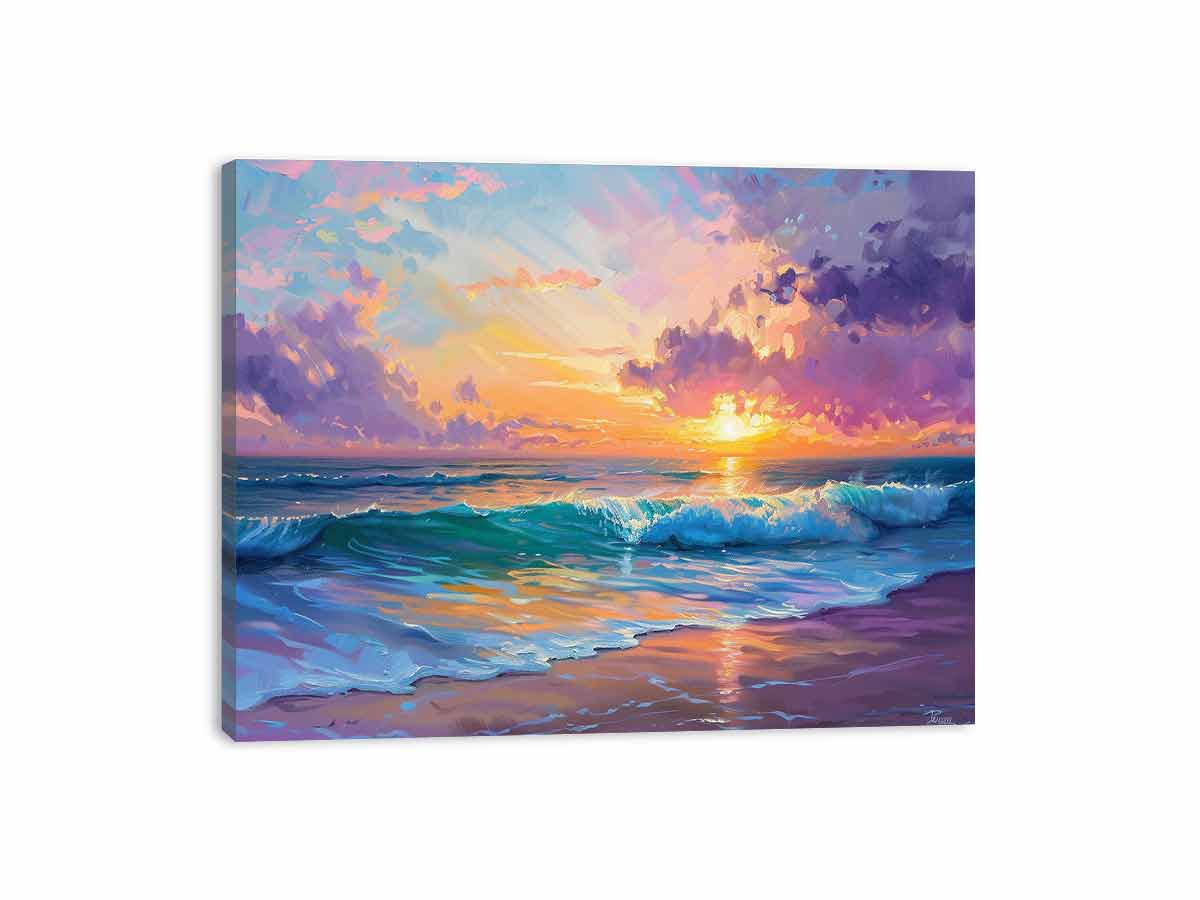 Beach sunset  Canvas Painting  Print