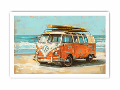 Vw Beach Side Canvas Art Print