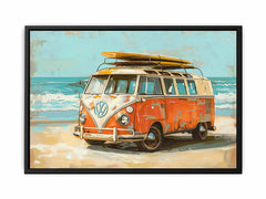 Vw Beach Side Canvas Art Print