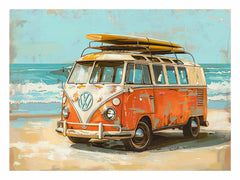 Vw Beach Side Canvas Art Print