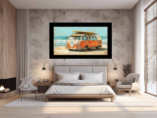 Vw Beach Side Canvas Art Print