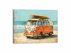 Vw Beach Side Canvas Art Print