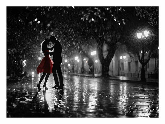 Rain Dance black & white   Canvas Art Print
