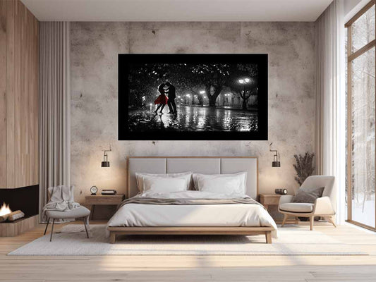 Rain Dance black & white   Canvas Art Print