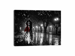 Rain Dance black & white   Canvas Art Print