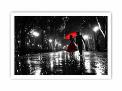 Rainy Day Couple Dance painting   Canvas Art Print